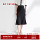 EP雅瑩女裝 三醋酸高腰黑色魚(yú)尾半身裙鈴蘭裙 秋裝商場(chǎng)同款3201A 黑色 M