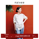 納薇（naivee）新款東方簡(jiǎn)奢風(fēng)新中式斜襟圓領(lǐng)寬松提花高級感落肩垂感襯衫上衣女 乳白 M