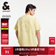 杰克·瓊斯（JACK&JONES）25年男裝春夏季重磅棉寬松復古哥特字母發(fā)泡印情侶短袖T恤男小眾 蠟黃A06 常規 L