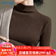真維斯（JEANSWEST）半高領(lǐng)打底衫女2025新款加絨加厚秋冬德絨黑色內搭長(cháng)袖保暖秋衣
