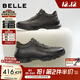 百麗厚底增高健步鞋男25秋新抓紋牛皮戶(hù)外休閑運動(dòng)鞋A2215CM5 黑色 42 (260mm)