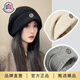 蒙口比鄰ins針織帽子女冬天新款保暖護耳毛線(xiàn)帽韓版寬松大頭圍網(wǎng)紅堆堆帽 黑色 彈力（55-59cm）