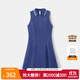 ellesse小貝殼官方半拉鏈POLO領(lǐng)網(wǎng)球裙羽毛運動(dòng)裙25夏新款連衣裙女裝 藍色 M