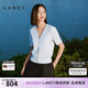 朗姿/LANCY夏季新款時(shí)尚短袖薄款v領(lǐng)針織開(kāi)衫鉆扣精致上衣女 白色 3XL