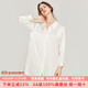 珊目爾【夏日純欲風(fēng)】重磅真絲睡裙性感家居服男友風(fēng)襯衫100%桑蠶絲睡裙 米白色【16.5姆米睡裙】 M (160)適合80-105斤穿著(zhù)