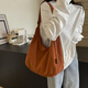 皓娥單肩斜挎包輕便休閑日系帆布包大容量托特包上課通勤包旅行健身包 橘紅色
