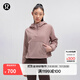 lululemon丨Fleece 女士運動(dòng)拉絨半拉鏈連帽衫 LW3IC9S 暮光玫瑰棕 M /8