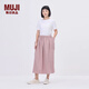 無(wú)印良品（MUJI） IDEE 女式 平紋 抽褶裙 半身裙女裙子 25年夏季 純棉 GA47CC5S 煙熏粉色 均碼 (165/72A)