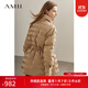 AMII女裝2025冬季黑科技石墨烯羽絨服女立領(lǐng)收腰小個(gè)子保暖鴨 駝色 M 160/84A