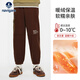 Navigare意大利小帆船童裝兒童褲子男童加絨加厚休閑褲中大童保暖冬裝5 九十十一爵士棕 140