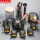 古德窯 灰色玻璃功夫茶具套裝創(chuàng  )意旋轉過(guò)濾逍遙泡茶壺茶杯辦公喝茶套裝 灰玻逍遙壺+把杯+公杯+六君+茶罐
