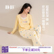 靜韻【超柔軟】瞌睡島系列睡衣裙女款25年秋季長(cháng)袖章仔印花家居服套裝