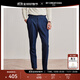 By Creations柏品雙褶丹寧休閑褲子男純長(cháng)絨棉商務(wù)意式合身版型巴黎扣牛仔長(cháng)褲 牛仔藍 54