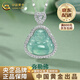 中國黃金（CHINA GOLD）玉髓彌勒佛吊墜女款輕奢玉石佛公項(xiàng)鏈女時(shí)尚情人節(jié)生日禮物送女友 D款*翡翠彌勒佛項(xiàng)鏈-s925