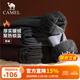駱駝（CAMEL）加絨直筒男褲防潑水防靜電梭織長褲 J14CAYL6677 墨灰 XL