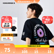 Converse【冰氧吧】匡威T恤男童圓領(lǐng)t恤童裝寬松短袖女童半袖套頭涼感上衣 正黑色 160 /76 【建議身高152-158cm】