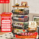 帥仕（shuaishi）廚房蔬菜用具置物架放水果菜籃子零食收納筐多層落地移動(dòng)小推車(chē)