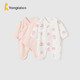 童泰（TONGTAI）嬰兒連體衣夏季新生兒衣服寶寶家居內衣蝴蝶衣2件裝 粉色52cm