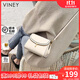 viney牛皮斜挎包包女包洋氣小方包輕奢單肩生日禮物送女友老婆 【米白】高級感實(shí)用女生小眾品牌小包
