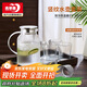 青蘋(píng)果玻璃冷水壺水杯套裝 耐熱涼水壺?zé)崴畨?1+無(wú)鉛玻璃條紋水杯*6