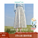 茵曼（INMAN）亞麻歐若風(fēng)薄款植物碎花半身裙女裝2025年夏季新品a字中長(cháng)傘裙子 白底藍花 L