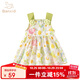 班喜迪女童連衣裙夏裝2025新款周歲寶寶禮服小童公主裙兒童吊帶裙子夏季 綠色 90