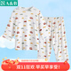 AB內衣兒童女孩家居服純棉輕薄透氣舒適七分袖上衣長(cháng)褲子空調服套裝 白底汽車(chē) 160
