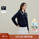 茵曼（INMAN）2025秋冬女裝新款復古絨感麻花娃娃領(lǐng)毛衣慵懶風(fēng)寬松針織衫 藏藍色 M