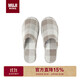 無(wú)印良品（MUJI）男女通用 棉法蘭絨 厚底拖鞋 男鞋女鞋秋冬季 灰色格紋 42