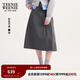 Teenie Weenie小熊女裝半身裙2025年秋季新款氣質(zhì)通勤中長(cháng)款百褶裙 灰色 S