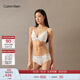 Calvin Klein內衣【明星同款摩登引力帶】女士ck無(wú)鋼圈軟支撐可拆墊三角杯文胸 100-月光白 L