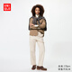 優(yōu)衣庫加長(cháng)款女裝全棉松緊九分褲/休閑百搭寬松478209 481411 481411/30淺米色 S