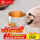 銀器時(shí)代帶把手純手工雅菊花銀杯子主人杯足銀999足銀小茶杯功夫茶具茶杯 約64克+證書(shū) 75ml