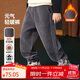 ASK JUNIOR兒童褲子男童女童冬保暖復古燈芯絨長(cháng)褲中大童運動(dòng)休閑褲深灰160