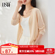 歐莎（OSA）【披肩空調衫】薄款冰絲針織開(kāi)衫外套女七分袖25年新款夏季上衣 杏色A M