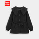 IEF/愛(ài)依服2025冬季新款時(shí)尚百搭收腰氣質(zhì)減齡設計感呢絨中外套 黑 M