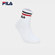 FILA 斐樂(lè )官方女襪中腰襪2026春季新款簡(jiǎn)約舒適襪子運動(dòng)襪中筒襪 標準白-WT XS
