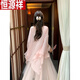 恒源祥披肩女2025新款仙氣雪紡披肩女秋季新款配吊帶裙子外搭小披肩 粉色開(kāi)衫 S