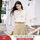 香影白色襯衫女蝴蝶結飄帶2025秋季新款通勤高級感萊賽爾天絲上衣 鷺白 M 160/84A/95-110斤