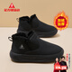 足力健老人鞋冬季新款保暖防寒雪地靴男女棉鞋中老年鞋 黑色 41