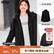 MsShe【三合一氣絨沖鋒衣】大碼女裝2025冬裝胖mm防潑濺搖粒絨內膽外套 黑色現貨 3XL