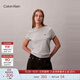 Calvin KleinJeans25夏季女士刺繡字母休閑通勤ck凈色純棉圓領(lǐng)短袖T恤上衣