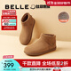 百麗（Belle）明星同款小領(lǐng)巾高幫勃肯鞋女新款棉鞋雪地短靴子D3G1DAD5預售 棕色-絨里 38 (240mm)