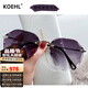 KOEHL新款無(wú)框太陽(yáng)鏡女款防紫外線(xiàn)墨鏡潮流圓臉大臉顯瘦夏天遮陽(yáng)神器 銀框漸變淺灰-防紫外線(xiàn)