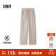 森馬（Semir）[商場(chǎng)同款]休閑褲女加絨長(cháng)褲簡(jiǎn)約冬2024仿呢闊腿褲101724127016A