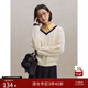 自巧（ZIQIAO）小個(gè)子非正式學(xué)院風(fēng)V領(lǐng)絞花毛衣女秋冬2023新款撞色針織上衣 淺紗色 S (3碼)