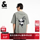 杰克·瓊斯（JACK&JONES）男裝25年棉質(zhì)涼感短袖T恤男士夏季潮流寬松卡通熊貓印花半袖t恤 E05灰綠色 寬松版，卡碼拍小 M 175