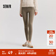 森馬（Semir）休閑褲女修身磨毛輕暖小腳褲2024秋冬新款顯腿長(cháng)九分鯊魚(yú)褲瑜伽褲 深卡其50790 L