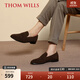 THOM WILLS樂(lè )福鞋男真皮商務(wù)皮鞋圓頭套腳休閑皮鞋一腳蹬男鞋 深咖色A921-2 42 /8碼