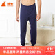 銅牛加肥棉毛男褲 秋冬男士純棉秋褲中老年線(xiàn)褲男褲子寬松NK017 藏藍 3XL (185/110)